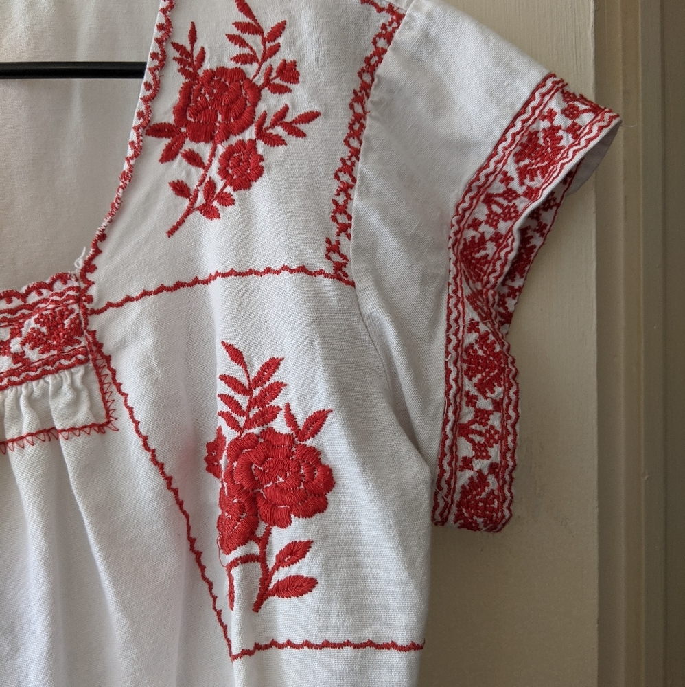 Forever 21 Contemporary Embroidered Smock Top